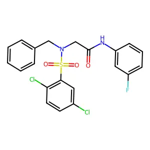 2-[benzyl-(2,5-dichlorophenyl)sulfonylamino]-N-(3-fluorophenyl)acetamide structure
