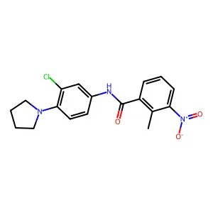 N-(3-chloro-4-pyrrolidin-1-ylphenyl)-2-methyl-3-nitrobenzamide structure