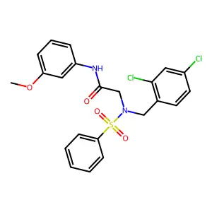 2-[benzenesulfonyl-[(2,4-dichlorophenyl)methyl]amino]-N-(3-methoxyphenyl)acetamide structure