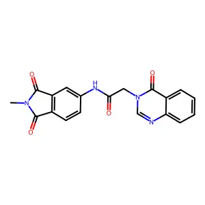 N-(2-methyl-1,3-dioxoisoindol-5-yl)-2-(4-oxoquinazolin-3-yl)acetamide structure
