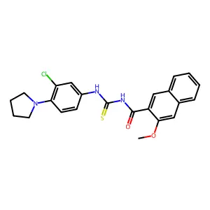 N-[(3-chloro-4-pyrrolidin-1-ylphenyl)carbamothioyl]-3-methoxynaphthalene-2-carboxamide structure
