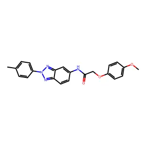 2-(4-methoxyphenoxy)-N-[2-(4-methylphenyl)benzotriazol-5-yl]acetamide structure