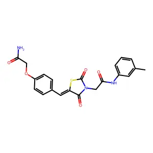 5-[[4-(2-Amino-2-oxoethoxy)phenyl]methylene]-N-(3-methylphenyl)-2,4-dioxo-3-thiazolidineacetamide structure