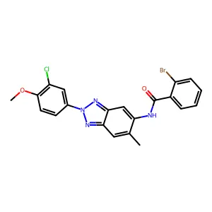 2-bromo-N-[2-(3-chloro-4-methoxyphenyl)-6-methylbenzotriazol-5-yl]benzamide structure