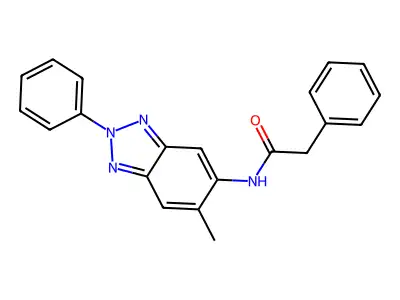 N-(6-methyl-2-phenyl-2H-1,2,3-benzotriazol-5-yl)-2-phenylacetamide structure