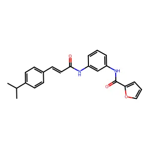 N-[3-[[(E)-3-(4-propan-2-ylphenyl)prop-2-enoyl]amino]phenyl]furan-2-carboxamide structure