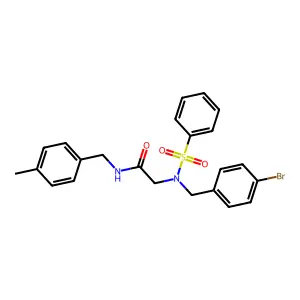 N~2~-(4-bromobenzyl)-N-(4-methylbenzyl)-N~2~-(phenylsulfonyl)glycinamide structure