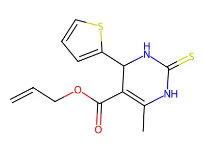 Allyl 6-methyl-4-(2-thienyl)-2-thioxo-1,2,3,4-tetrahydro-5-pyrimidinecarboxylate structure