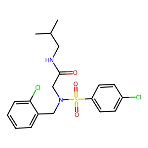 2-[(2-chlorophenyl)methyl-(4-chlorophenyl)sulfonylamino]-N-(2-methylpropyl)acetamide structure