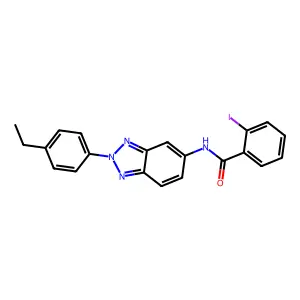 N-[2-(4-ethylphenyl)benzotriazol-5-yl]-2-iodobenzamide structure