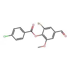 2-Bromo-4-formyl-6-methoxyphenyl 4-chlorobenzoate structure