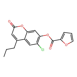 6-chloro-2-oxo-4-propyl-2H-chromen-7-yl furan-2-carboxylate structure