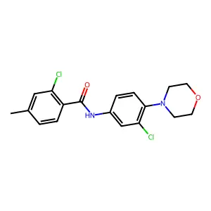 2-chloro-N-(3-chloro-4-morpholin-4-ylphenyl)-4-methylbenzamide structure