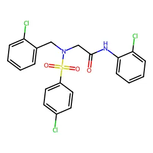 N-(2-chlorophenyl)-2-[(2-chlorophenyl)methyl-(4-chlorophenyl)sulfonylamino]acetamide structure