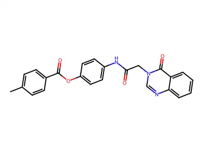 4-{[(4-oxoquinazolin-3(4H)-yl)acetyl]amino}phenyl 4-methylbenzoate structure