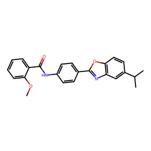 2-methoxy-N-[4-(5-propan-2-yl-1,3-benzoxazol-2-yl)phenyl]benzamide structure