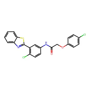 N-[3-(1,3-benzothiazol-2-yl)-4-chlorophenyl]-2-(4-chlorophenoxy)acetamide structure