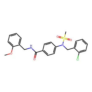 4-[(2-chlorophenyl)methyl-methylsulfonylamino]-N-[(2-methoxyphenyl)methyl]benzamide structure