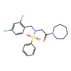N-[2-(azepan-1-yl)-2-oxoethyl]-N-(2,4-dichlorobenzyl)benzenesulfonamide structure