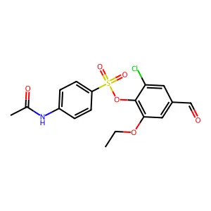 2-Chloro-6-ethoxy-4-formylphenyl 4-(acetylamino)benzenesulfonate structure