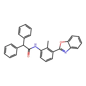 N-[3-(1,3-benzoxazol-2-yl)-2-methylphenyl]-2,2-diphenylacetamide structure