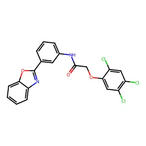 N-[3-(1,3-benzoxazol-2-yl)phenyl]-2-(2,4,5-trichlorophenoxy)acetamide structure