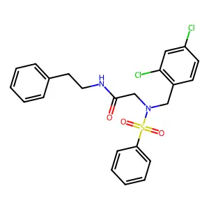 N~2~-(2,4-dichlorobenzyl)-N-(2-phenylethyl)-N~2~-(phenylsulfonyl)glycinamide structure