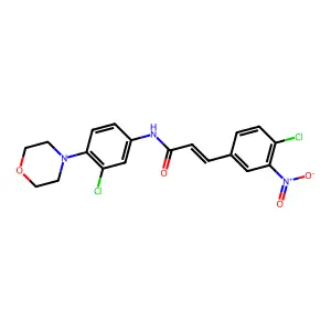 (E)-N-(3-chloro-4-morpholin-4-ylphenyl)-3-(4-chloro-3-nitrophenyl)prop-2-enamide structure