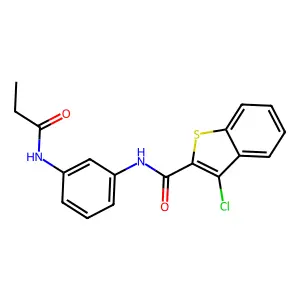 3-chloro-N-[3-(propanoylamino)phenyl]-1-benzothiophene-2-carboxamide structure