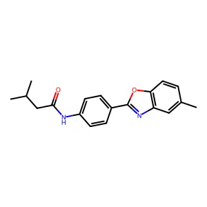 3-methyl-N-[4-(5-methyl-1,3-benzoxazol-2-yl)phenyl]butanamide structure