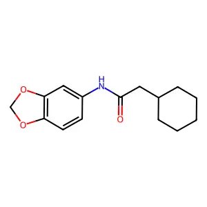 N-(1,3-benzodioxol-5-yl)-2-cyclohexylacetamide structure
