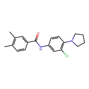 N-(3-chloro-4-pyrrolidin-1-ylphenyl)-3,4-dimethylbenzamide structure