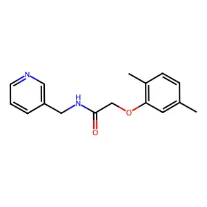 2-(2,5-dimethylphenoxy)-N-(pyridin-3-ylmethyl)acetamide structure