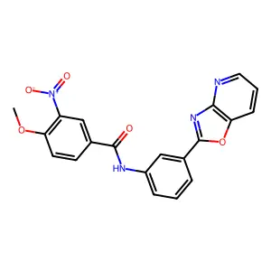 4-methoxy-3-nitro-N-[3-([1,3]oxazolo[4,5-b]pyridin-2-yl)phenyl]benzamide structure