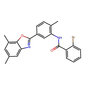 2-bromo-N-[5-(5,7-dimethyl-1,3-benzoxazol-2-yl)-2-methylphenyl]benzamide structure
