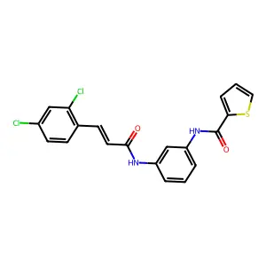 N-(3-{[(2E)-3-(2,4-dichlorophenyl)prop-2-enoyl]amino}phenyl)thiophene-2-carboxamide structure