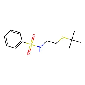 N-(2-tert-butylsulfanylethyl)benzenesulfonamide structure