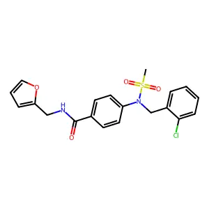 4-[(2-chlorophenyl)methyl-methylsulfonylamino]-N-(furan-2-ylmethyl)benzamide structure