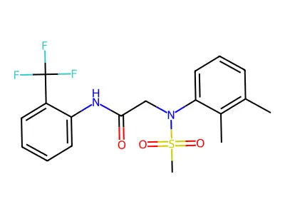 2-(2,3-dimethyl-N-methylsulfonylanilino)-N-[2-(trifluoromethyl)phenyl]acetamide structure
