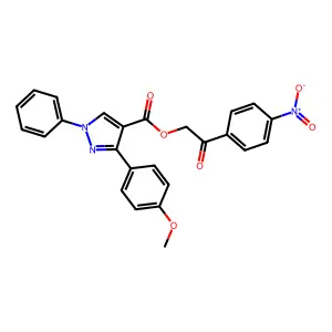 [2-(4-nitrophenyl)-2-oxoethyl] 3-(4-methoxyphenyl)-1-phenylpyrazole-4-carboxylate structure