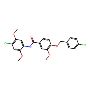 4-[(4-chlorobenzyl)oxy]-N-(4-chloro-2,5-dimethoxyphenyl)-3-methoxybenzamide structure