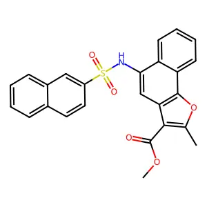 Methyl 2-methyl-5-(naphthalene-2-sulfonamido)naphtho[1,2-b]furan-3-carboxylate structure