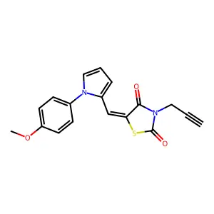 (5E)-5-[[1-(4-methoxyphenyl)pyrrol-2-yl]methylidene]-3-prop-2-ynyl-1,3-thiazolidine-2,4-dione structure