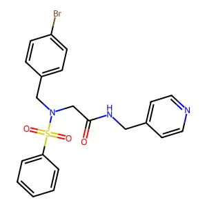 2-[benzenesulfonyl-[(4-bromophenyl)methyl]amino]-N-(pyridin-4-ylmethyl)acetamide structure