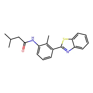 N-[3-(1,3-benzothiazol-2-yl)-2-methylphenyl]-3-methylbutanamide structure