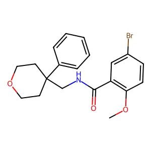 5-bromo-2-methoxy-N-[(4-phenyloxan-4-yl)methyl]benzamide structure