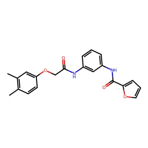 N-[3-[[2-(3,4-dimethylphenoxy)acetyl]amino]phenyl]furan-2-carboxamide structure