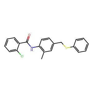 2-chloro-N-[2-methyl-4-(phenylsulfanylmethyl)phenyl]benzamide structure