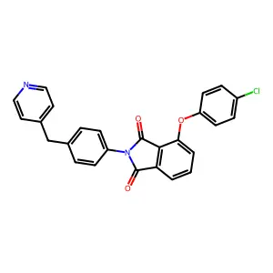 4-(4-Chlorophenoxy)-2-[4-(pyridin-4-ylmethyl)phenyl]isoindole-1,3-dione structure