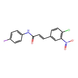 (E)-3-(4-chloro-3-nitrophenyl)-N-(4-iodophenyl)prop-2-enamide structure